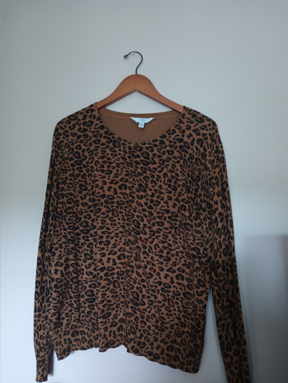 Leopard Print Long Sleeve Sweater - Brown & Black